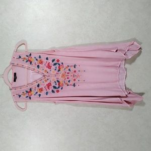 2/&10 04179 Andree by Unit sleeveless pink floral embroidered blouse S